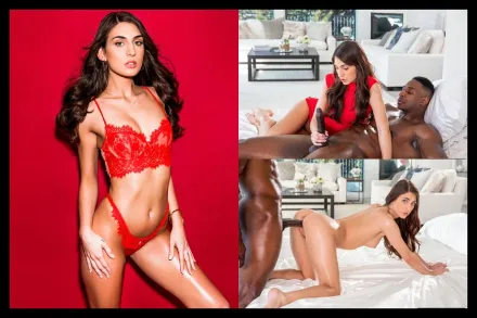 穿著蕾絲內衣的瘦瘦寶貝將黑色雞巴插入她的洞裡 達納·沃爾夫