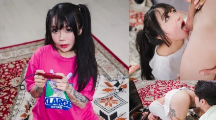 EDmosaic 潮吹+口爆吞精！櫻花妹跟哥哥在家玩遊戲機，哥哥看著渾圓的屁屁忍不住舔上去，櫻花妹被哥哥玩弄身體瘋狂高潮！